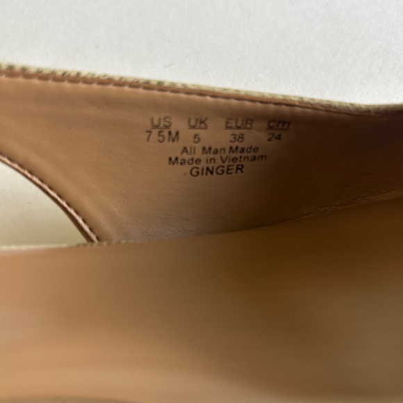 Naturalizer Gold Silver Animal Print Leather Close Toe Slingbacks size 7.5 - Picture 6 of 16